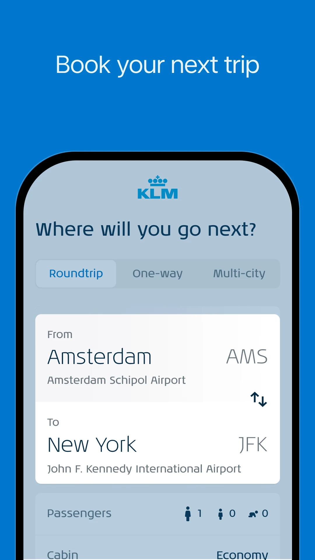 KLM 항공편 예약 앱 다운로드 스크린샷 3