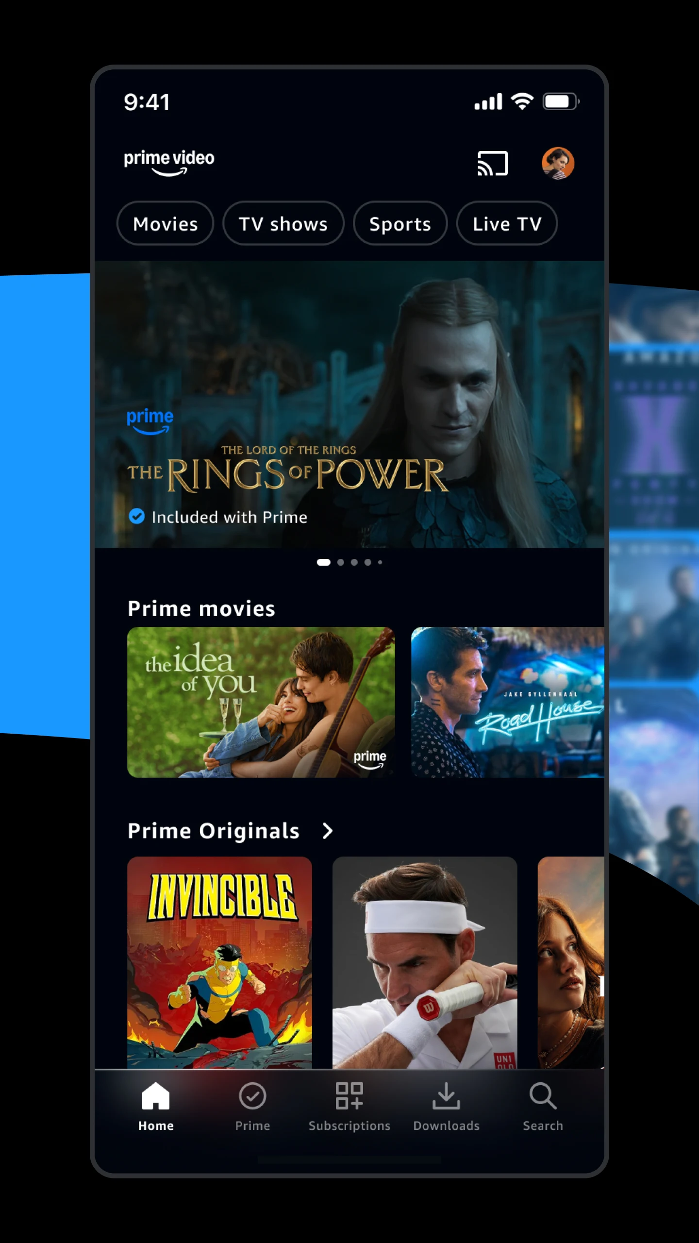 Prime Video 앱 다운로드 스크린샷 1