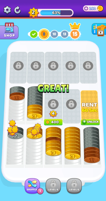 Coin Sort 앱 다운로드 스크린샷 1